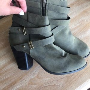 Charlotte Russe - Army green, booties with straps